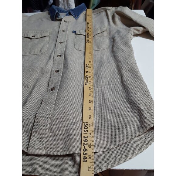 Vintage Panhandle Slim Rough Stock Shirt L Heavy Weight Denim Collar Button Down - Picture 4 of 11
